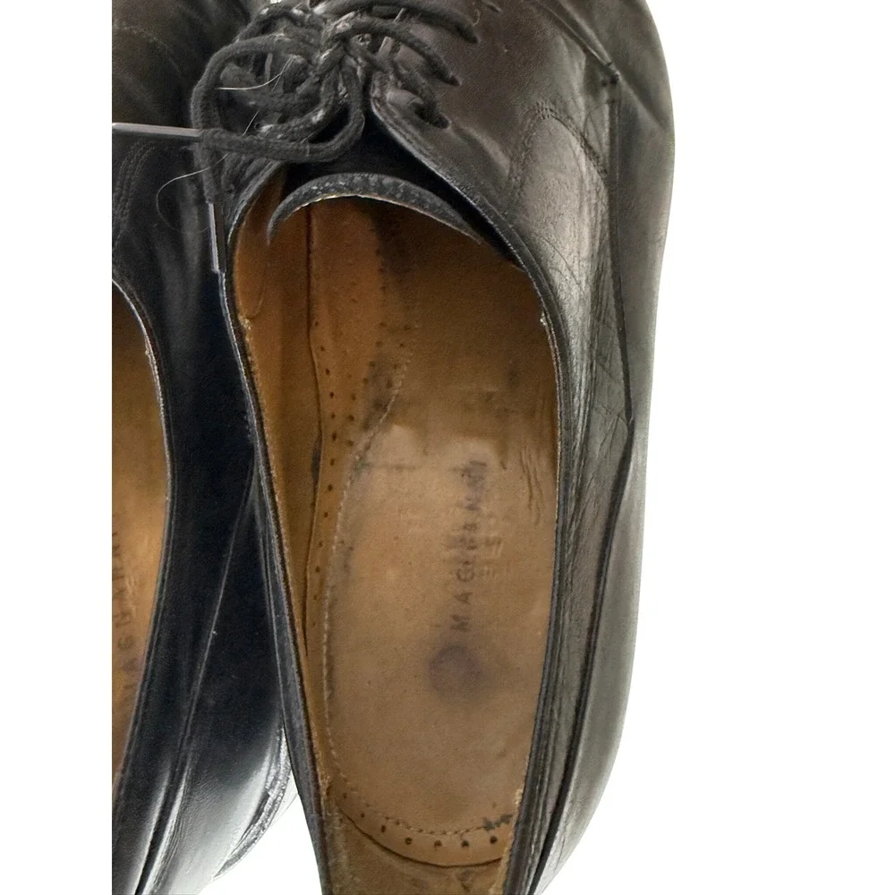 Magnanni Men 8272 Black Leather Cap Toe Derby Dress Shoes Made in Spain Size 12W